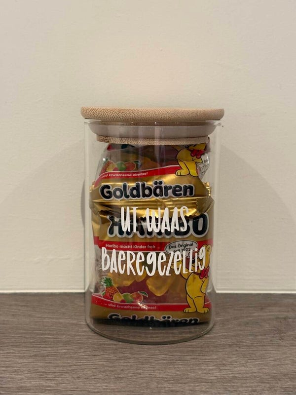 Snoep- en snackpotjes van glas met Venlose tekst