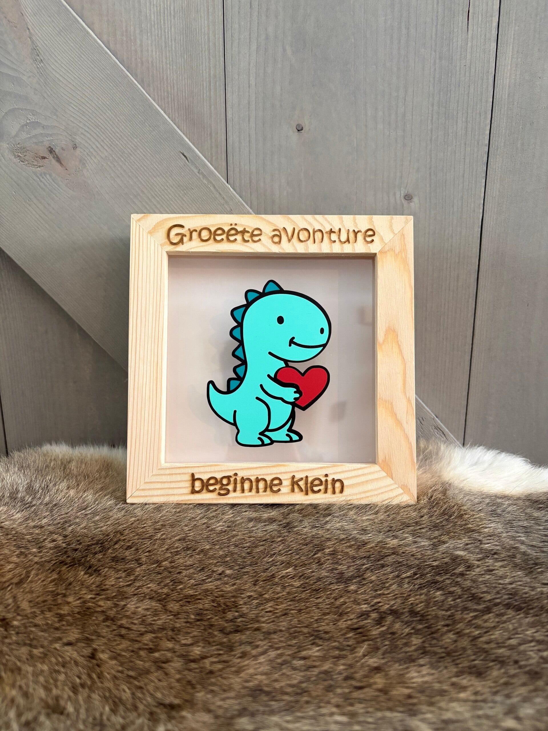 Houten spaarpot met plexiglas