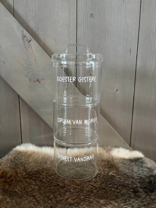 Drie-laagse glazen set