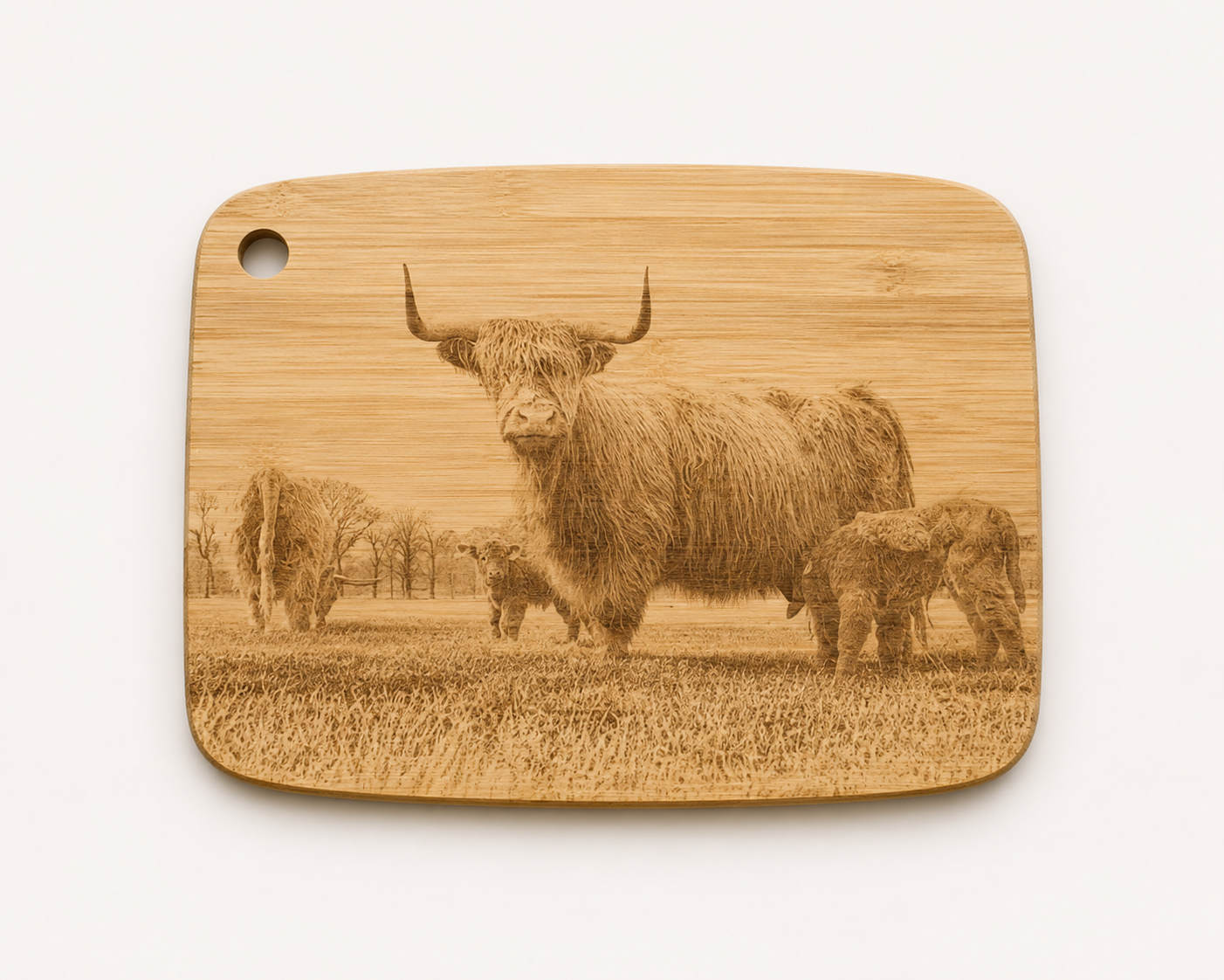Bamboe Snijplank – Schotse Hooglanders