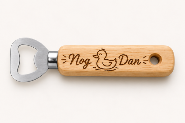 Houten Bieropener – “Nog Eend Dan”