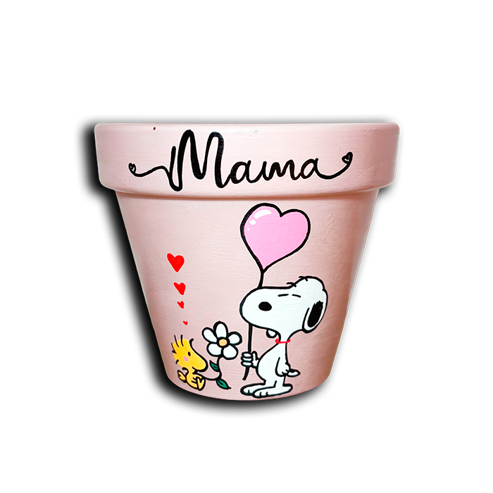 Maceta Snoopy y su amigo Woodstock