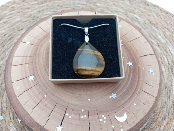 ✨ Pendentif en oeil de tigre. Protection, ancrage et peps