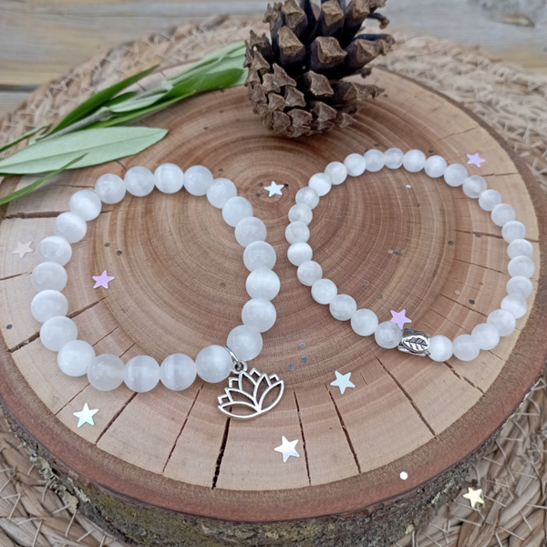 🌿Bracelet  en sélénite. Méditation et paix interieure 🌿