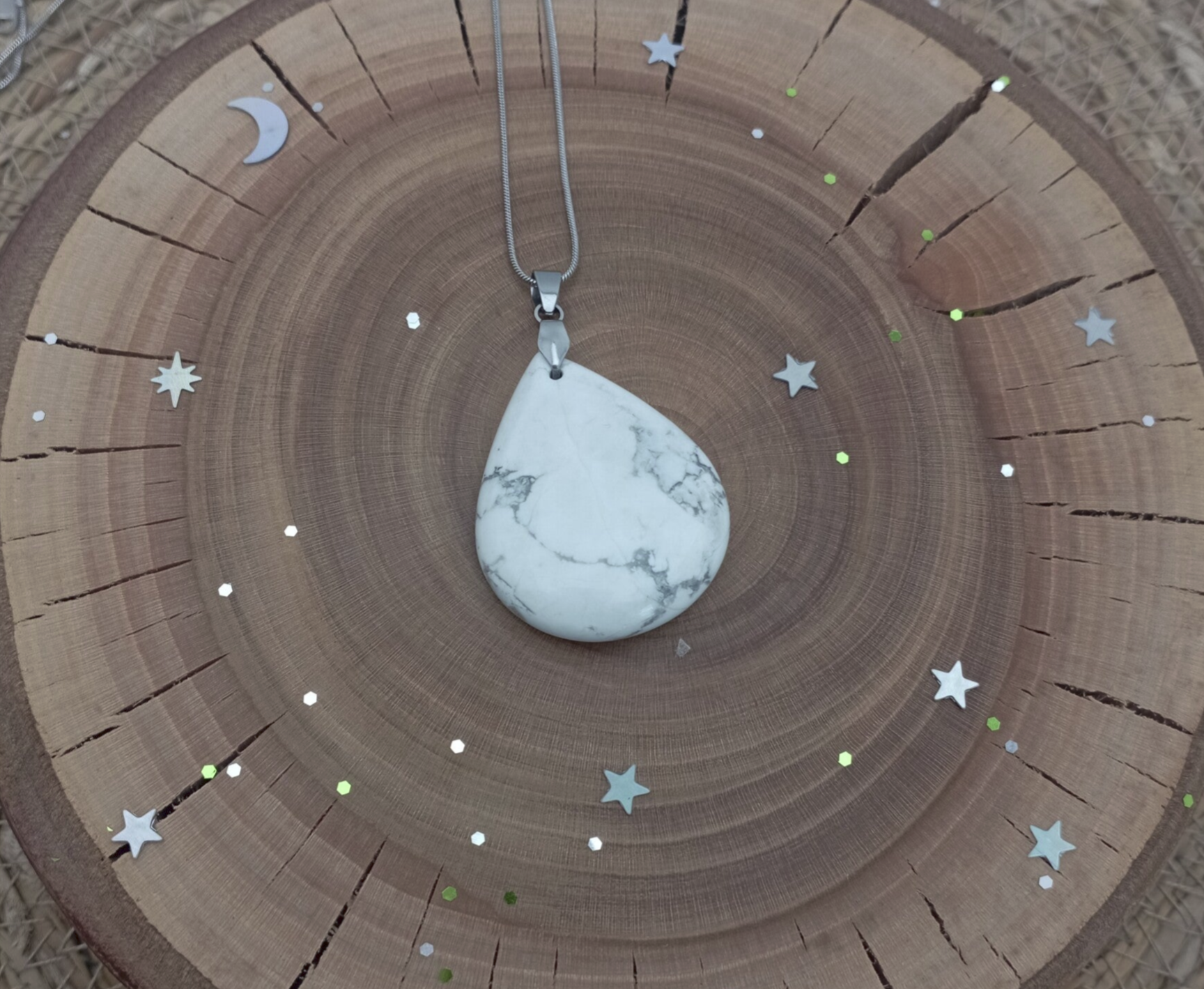 ✨ Pendentif en howlite: Relaxation et calme le mental