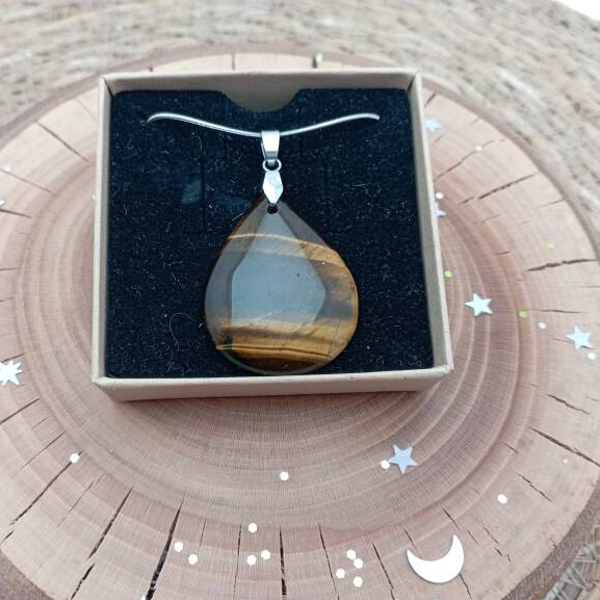 ✨ Pendentif en oeil de tigre. Protection, ancrage et peps