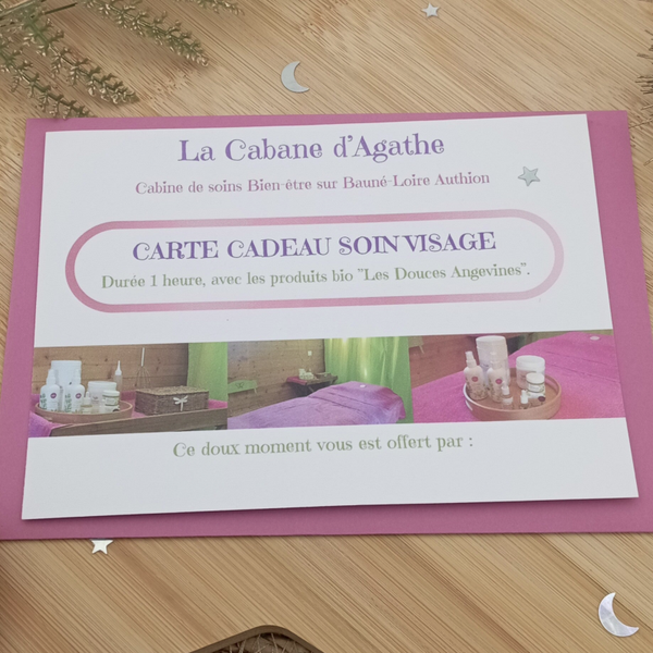🌿CARTE CADEAU Soin du visage relaxant 1h🌸