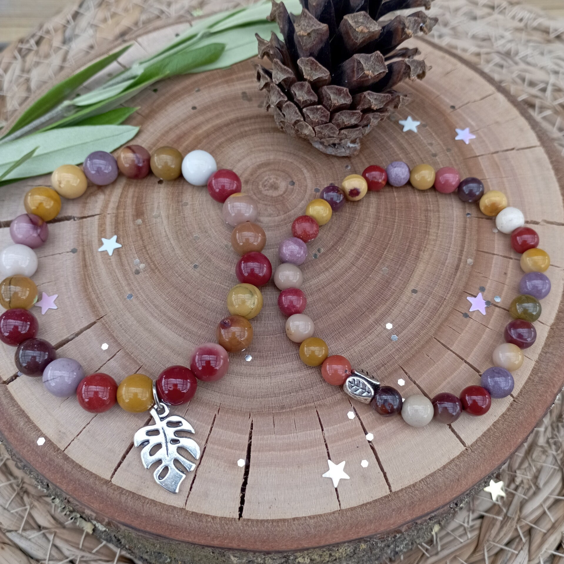 🌿Bracelet en Jaspe Mokaite : Vitalité-courage-détermination 🌿