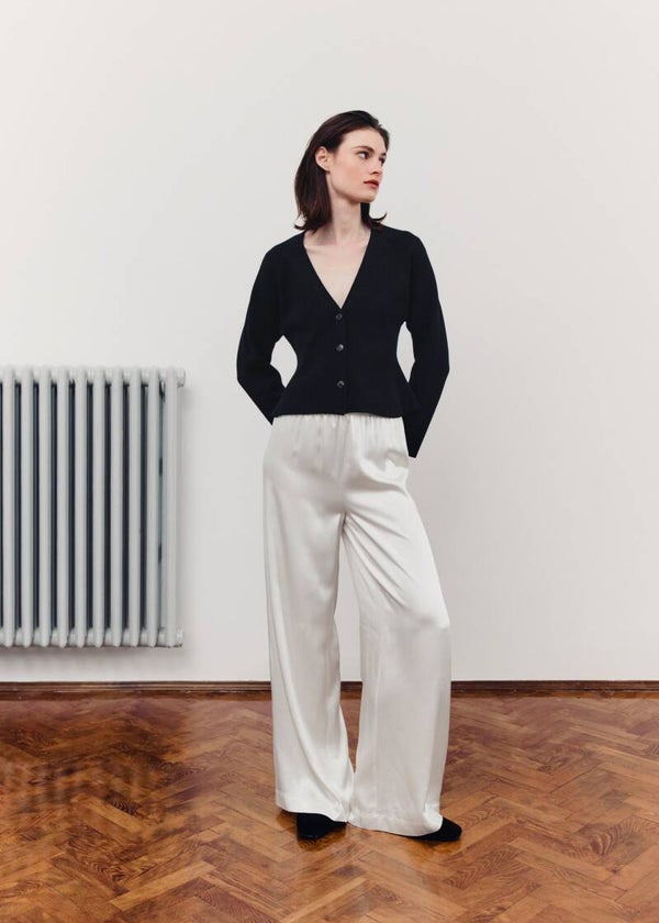 CHRISTIAN AKS NAJA VISCOSE TROUSER EGGSHELL