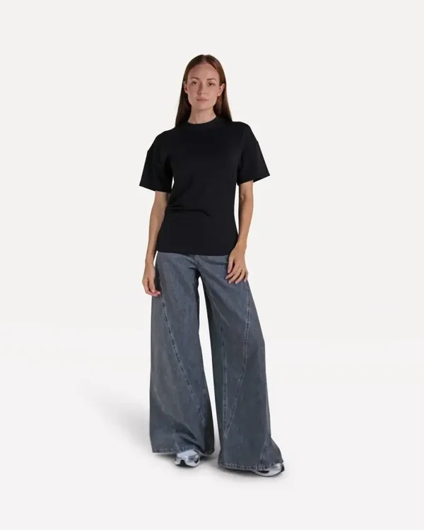 ANOTHER LABEL MOORE DENIM WIDE PANTS DARK GREY