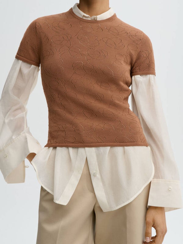 BY MALENE BIRGER BRIT T-SHIRT LATTE BROWN