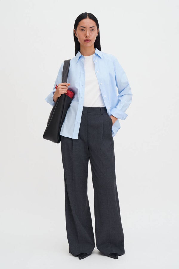 FILIPPA K DARCEY WOOL TROUSERS DARK GREY MELANGE