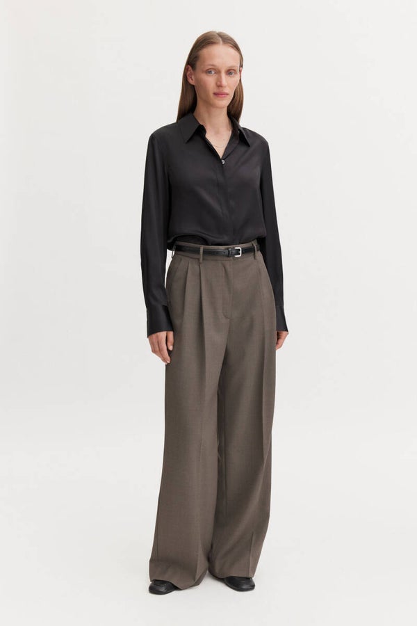 FILIPPA K DARCEY WOOL TROUSERS DRIFTWOOD