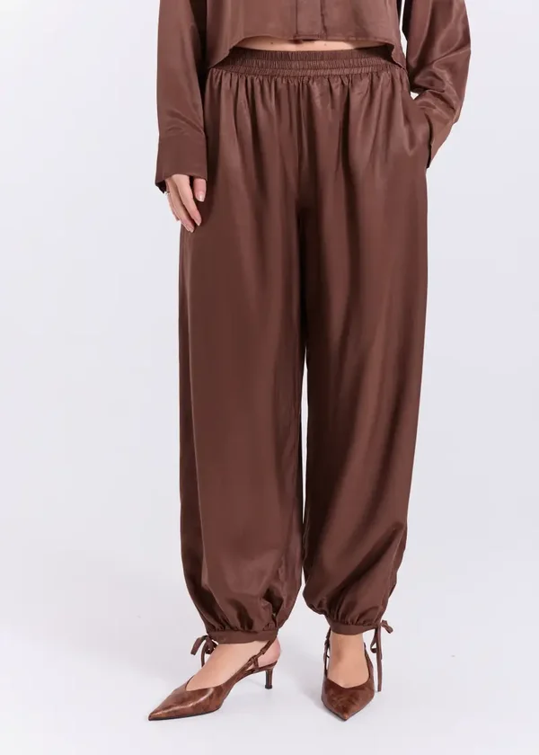 NORR JOLA BALLOON PANTS DARK BROWN