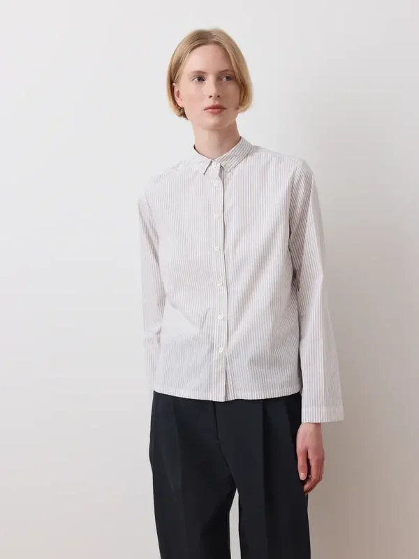 RUE BLACHE INDI SHIRT STRIPE BROWN / WHITE