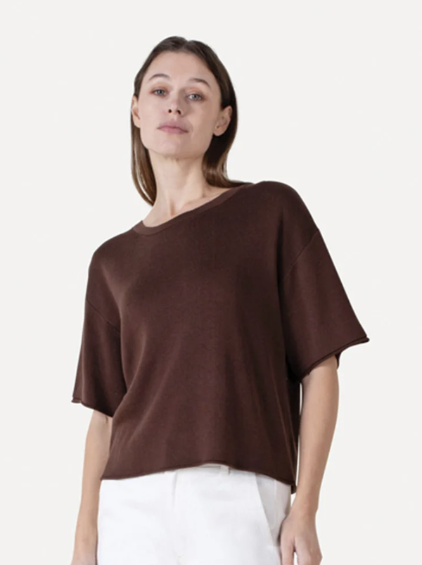 ANOTHER LABEL LOUISE KNITTED PULL CHOCOLATE FONDANT