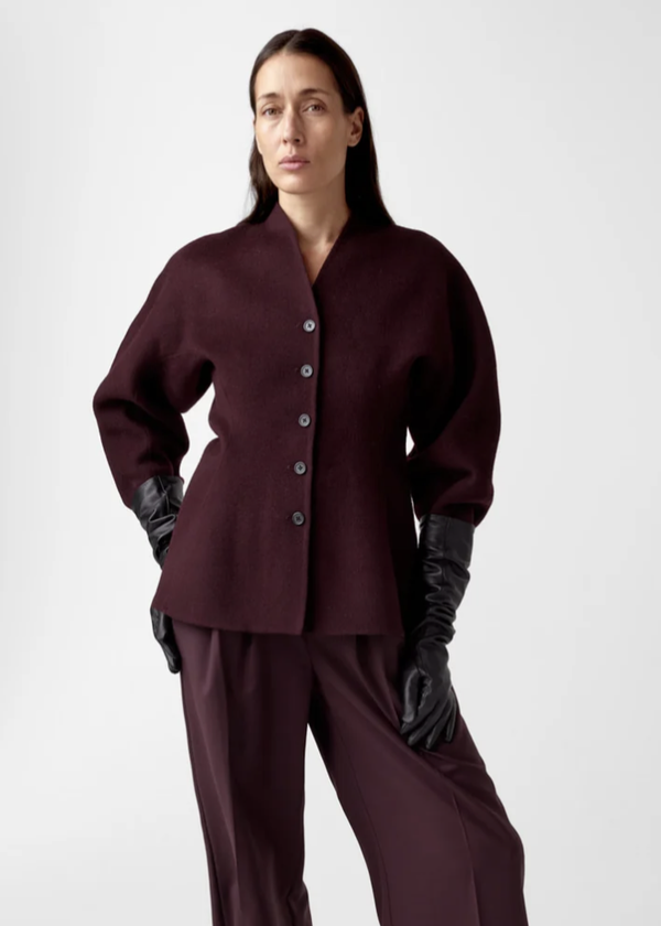 CHRISTIAN AKS NADINA WOOL JACKET BURGUNDY