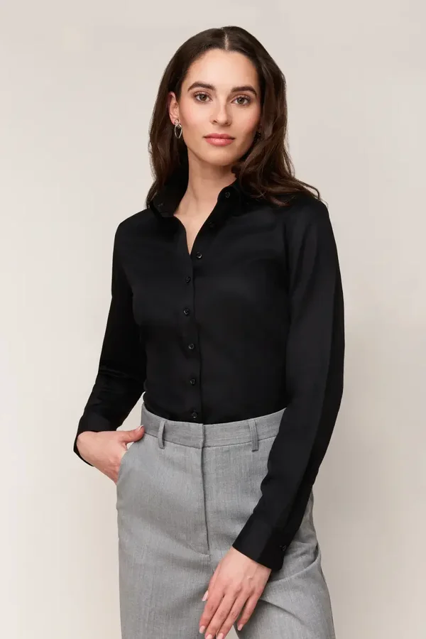 VANDER AMSTERDAM SLIM FIT BLOUSE BLACK