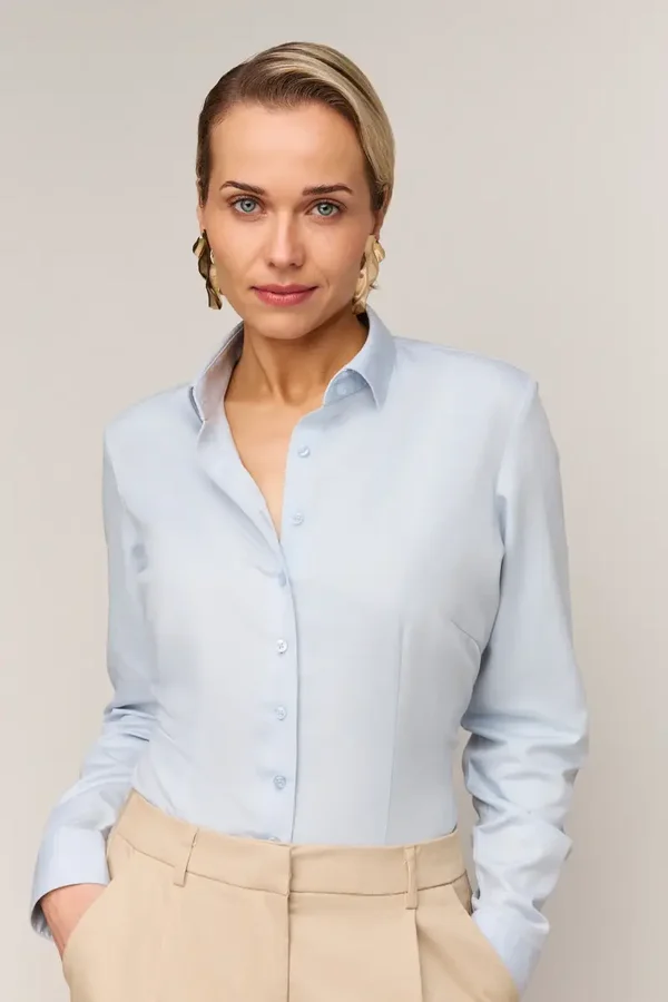 VANDER AMSTERDAM SLIM FIT BLOUSE LIGHT BLUE