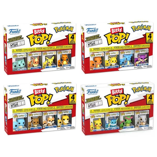 Funko Bitty POP! Pokémon – Komplett-Set mit 4x 4er-Pack