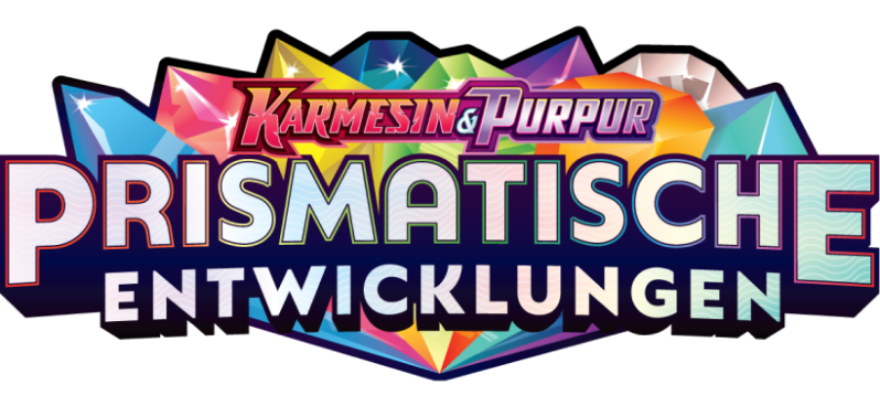 Pokemon-Sammelkartenspiel Karmesin und Purpur Prismatische Entwicklungen Logo