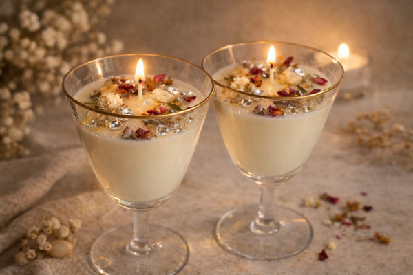 Håndlavet soya lys i glas