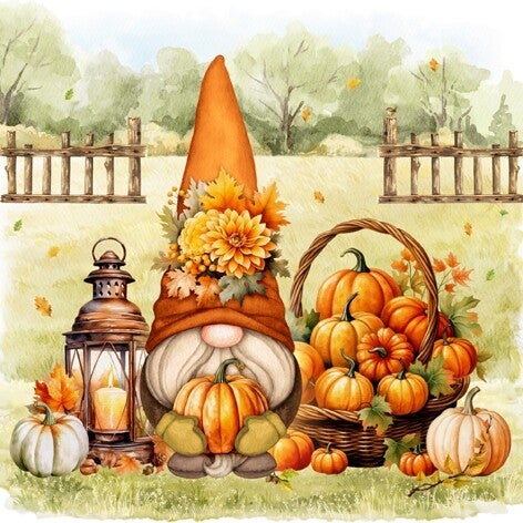 Servetten 33x33 cm - Harvest Gnome