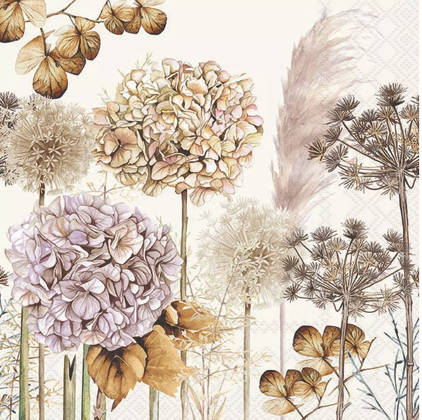 Servetten 33x33 cm - Dried flowers