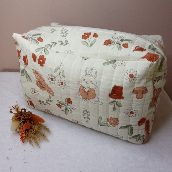 Maxi Trousse de Toilette XXL Fait Main – Grande Capacité et Tissus Exclusifs