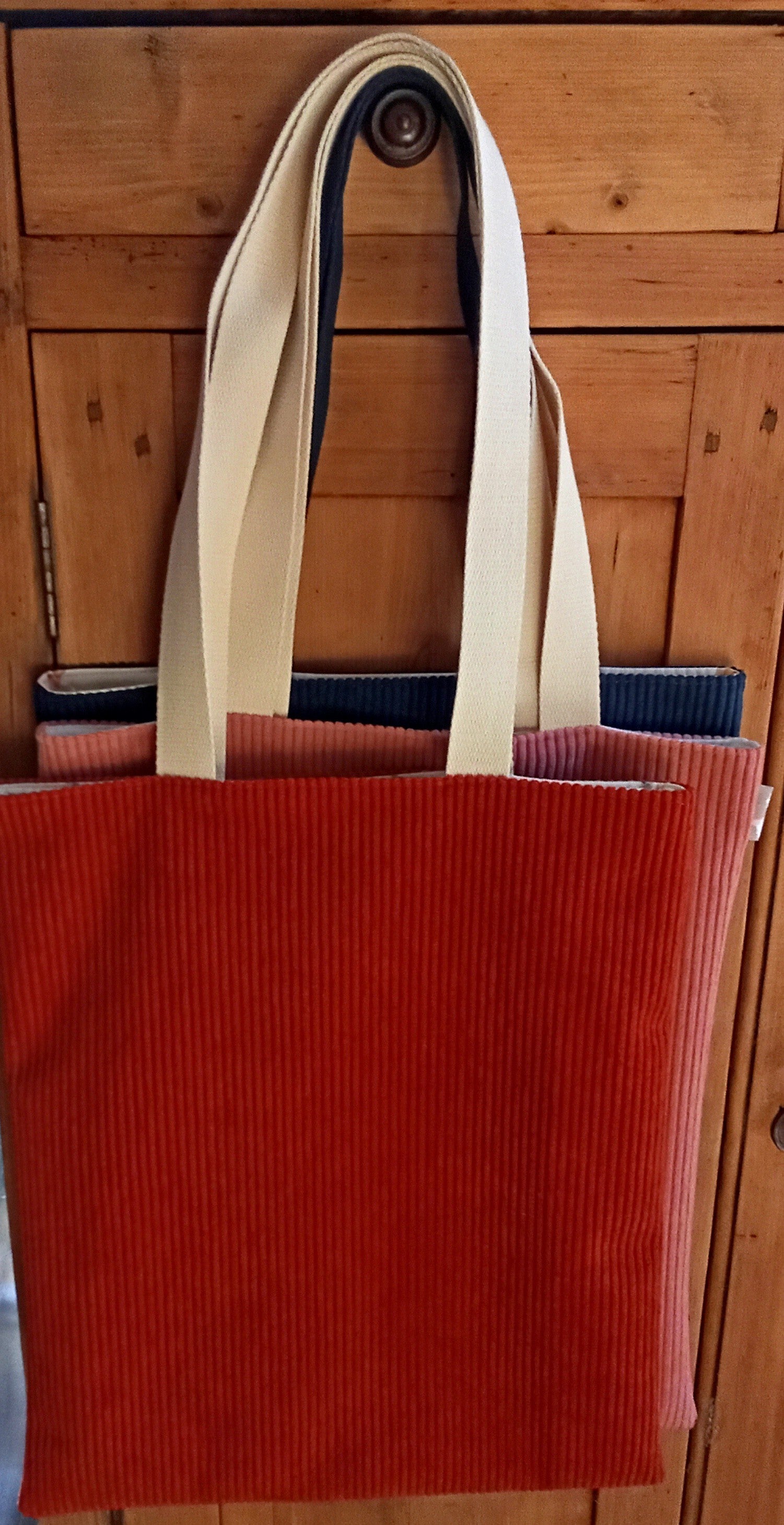 Tote Bag en Velours Côtelé Doux et Élégant