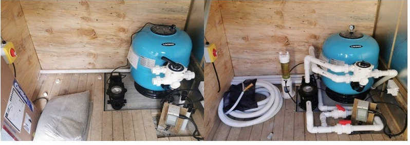 Pump room installation - Before and after