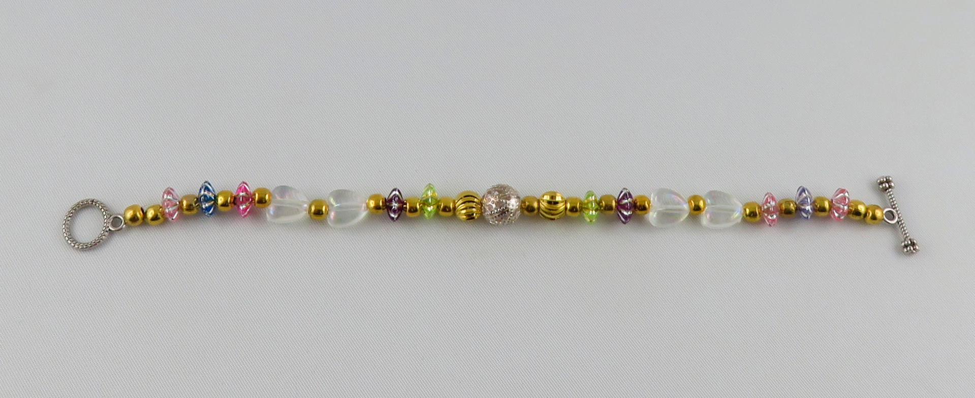 Acrylperlen-Armband mit Silberner Perle