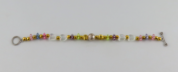 Acrylperlen-Armband mit Silberner Perle