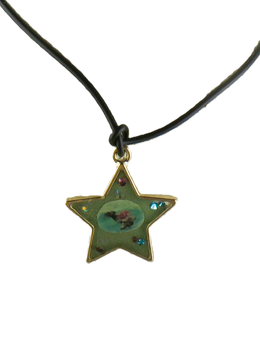 Goldener Anhänger, Harzschmuck mit Afghane