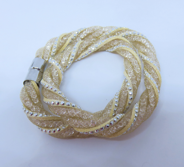 Strassarmband beige