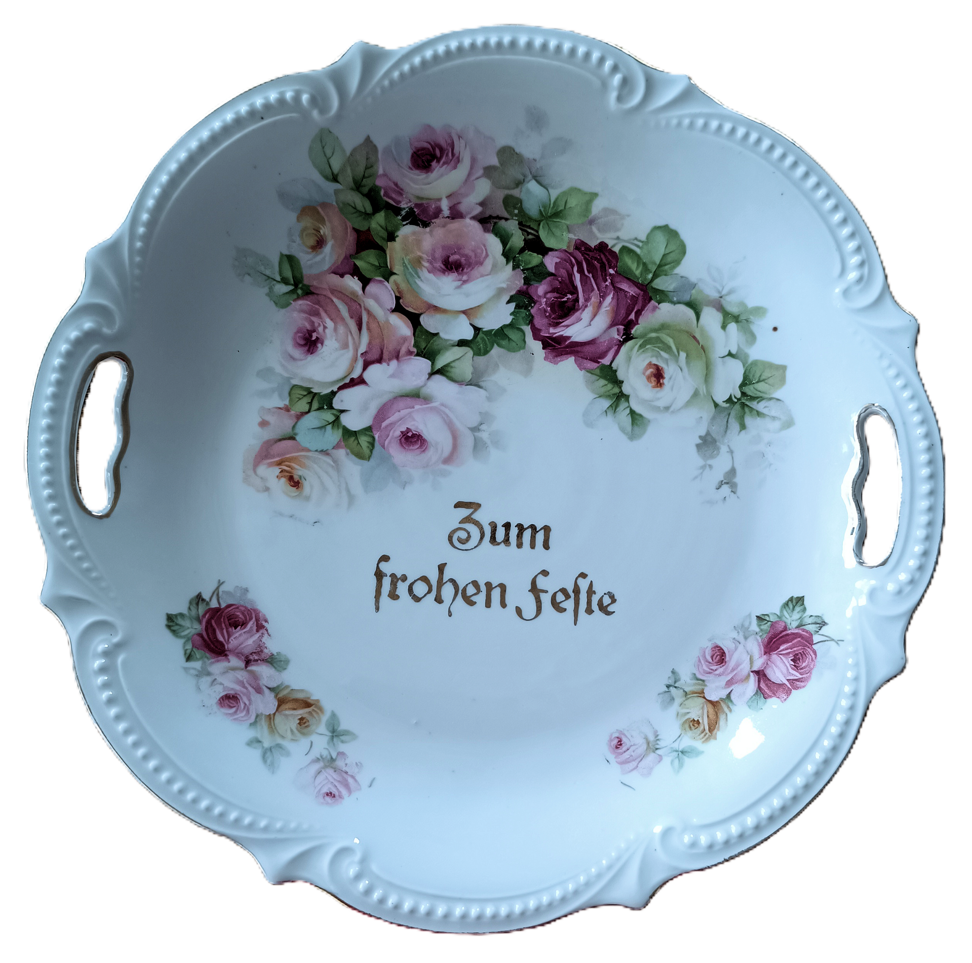 Nostalgischer Porzellanteller zum frohen Feste