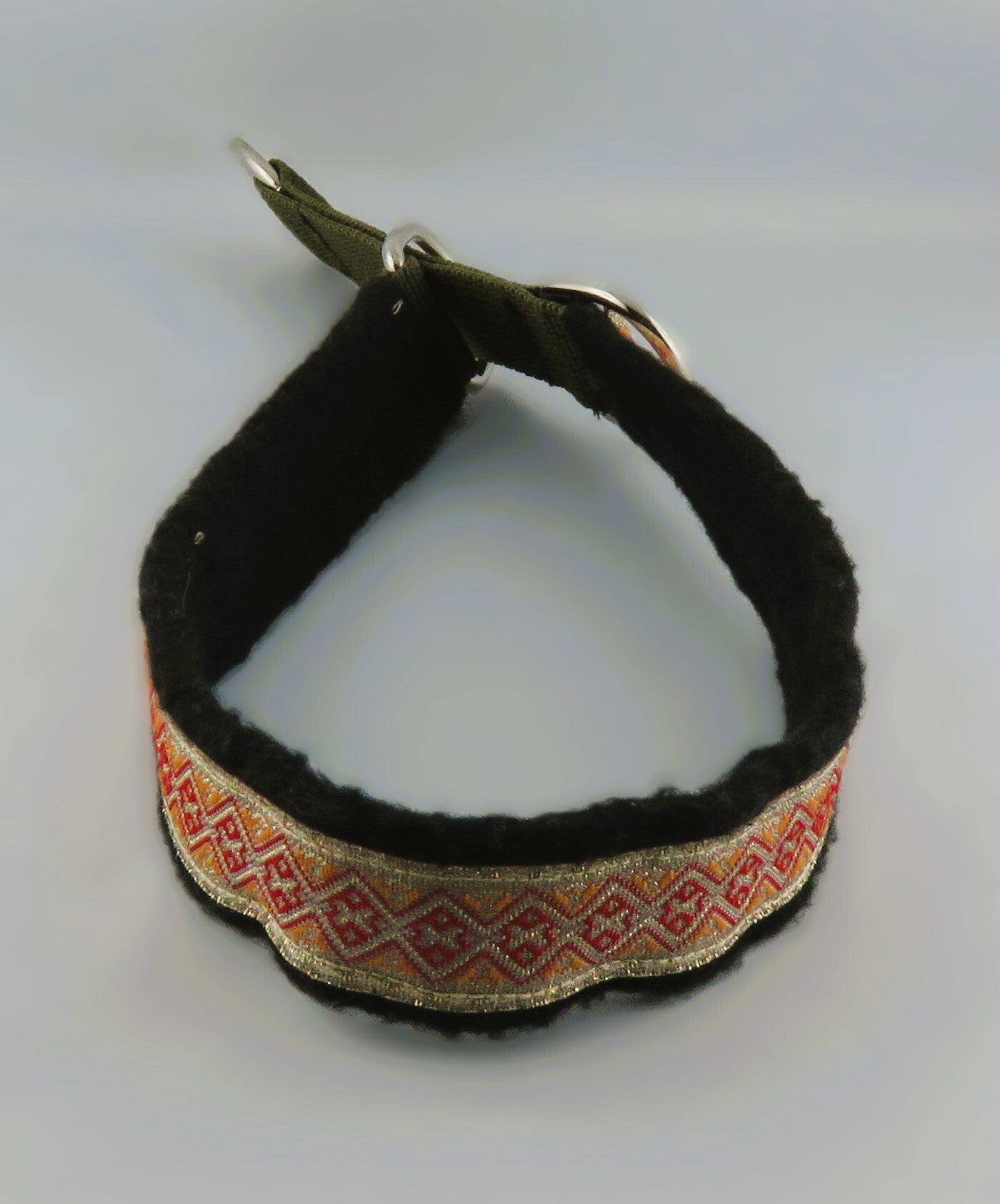 Fleecehalsband mit rosa Borte