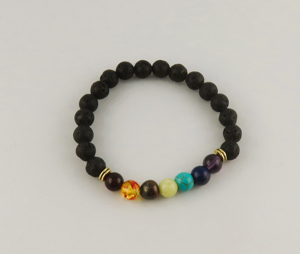 Lava-Edelsteinarmband