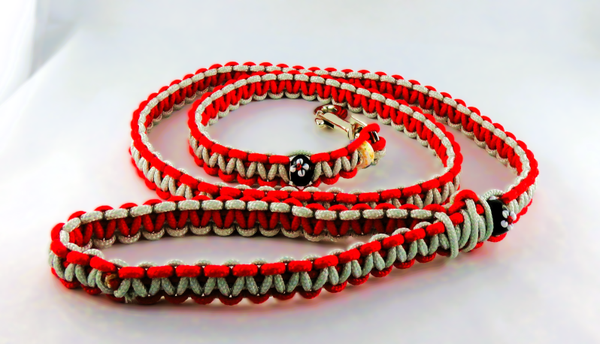 Leine Paracord rot-silber
