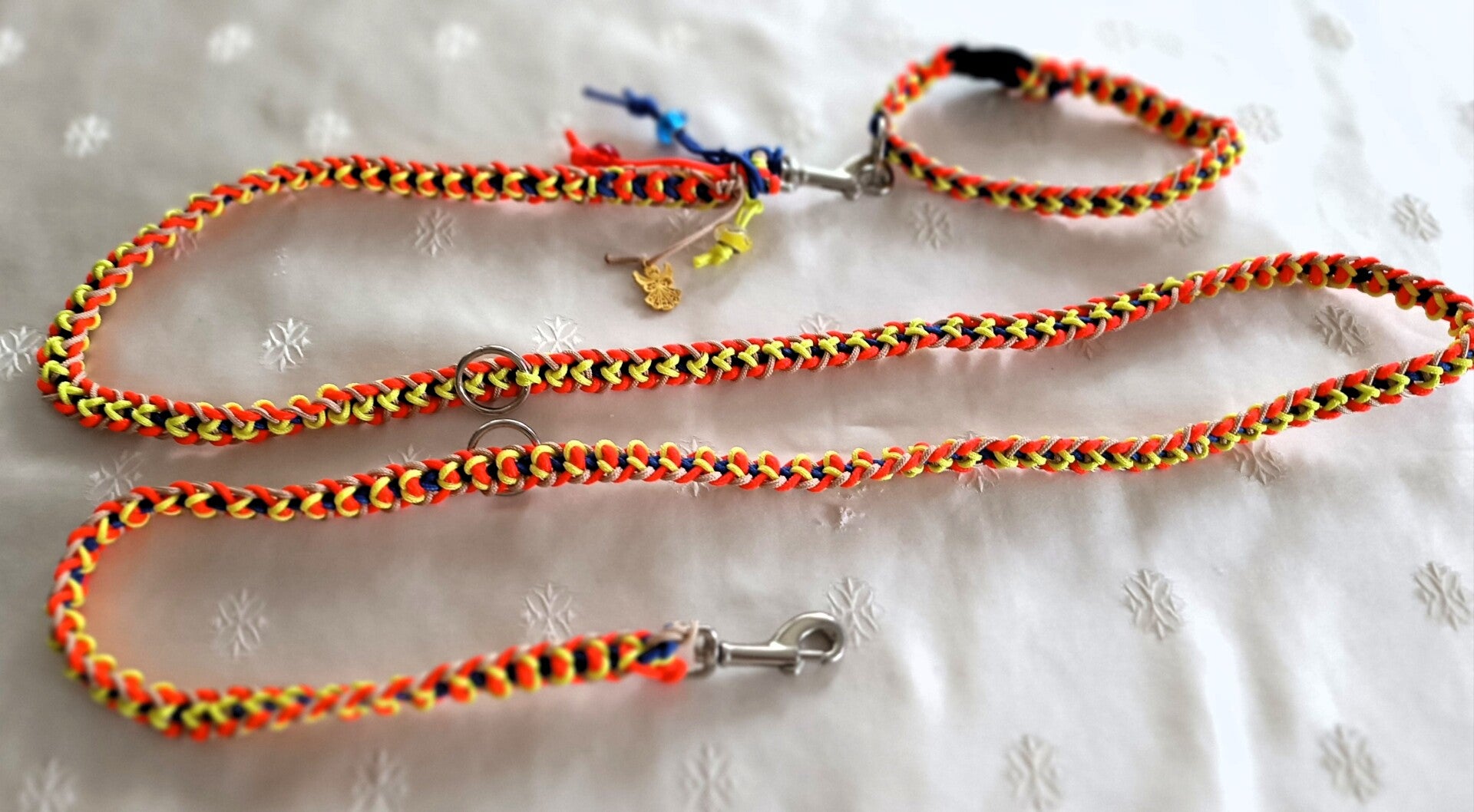 Leinenset Paracord gelb-rot-blau