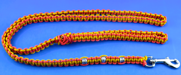 Leine Paracord und Halsband gelb-rot