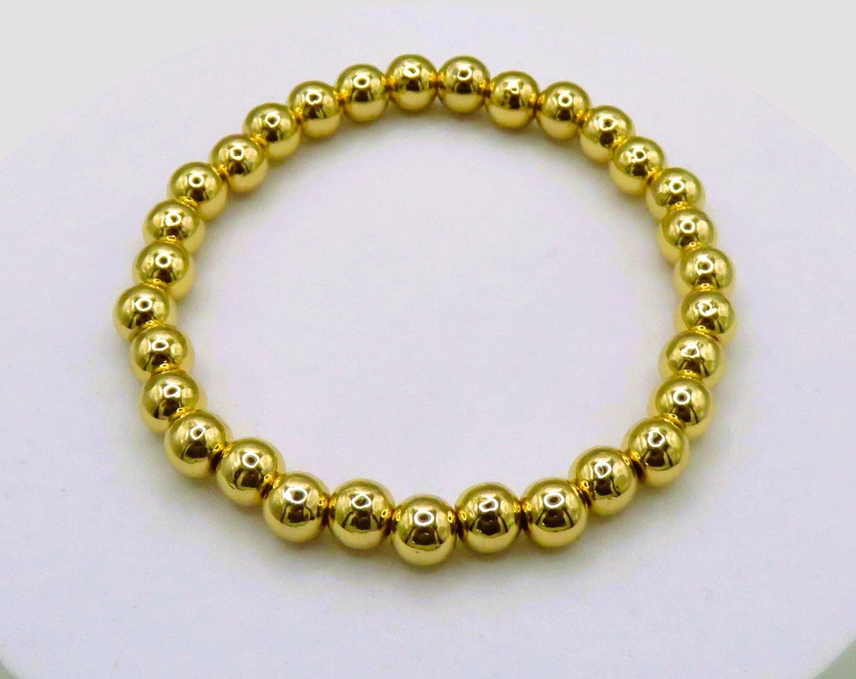 Perlenarmband Edelstahl, 18 K vergoldet 18 cm lang