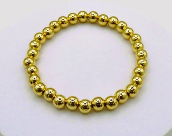 Perlenarmband Edelstahl, 18 K vergoldet 18 cm lang