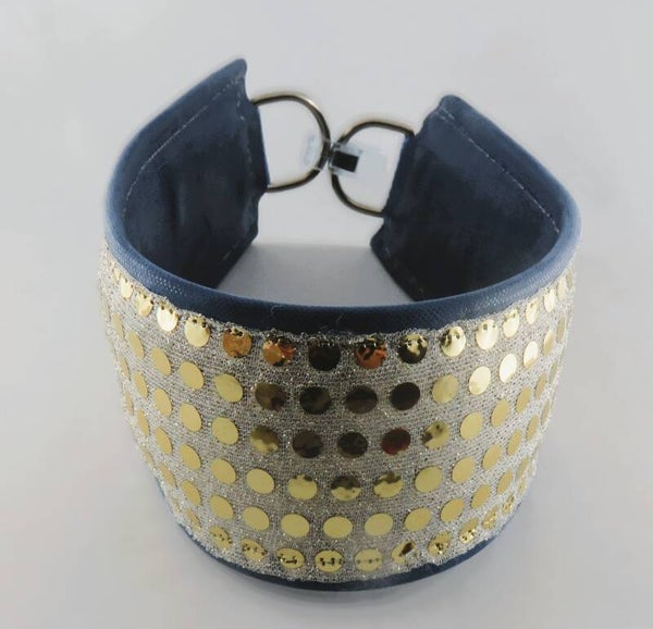 Rennhalsband mit Paillettenborte