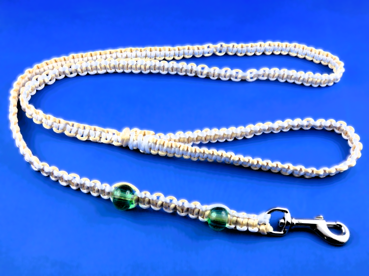 Satin-Leine und Halsband gelb-weiß