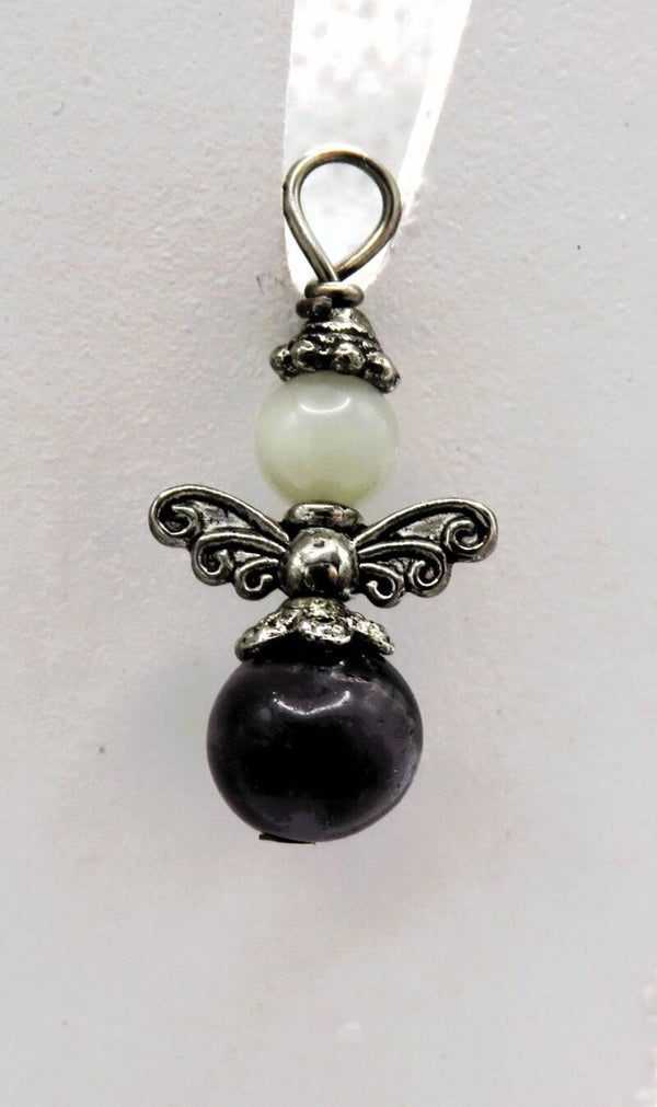 Schutzengel silberne Flügel Lila Perle