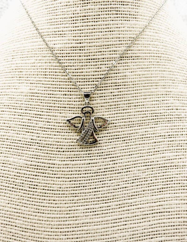 Silberne Kette mit Schutzengel