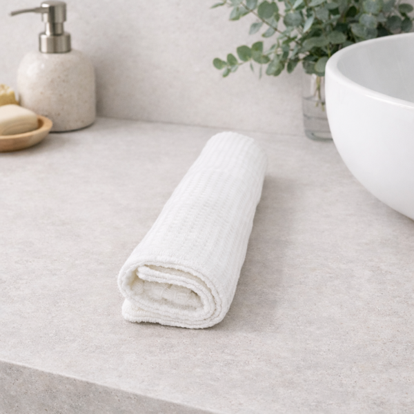 Serviette invité et gant de toilette en coton nid d’abeille doublé | Cocon Spa - A partir de