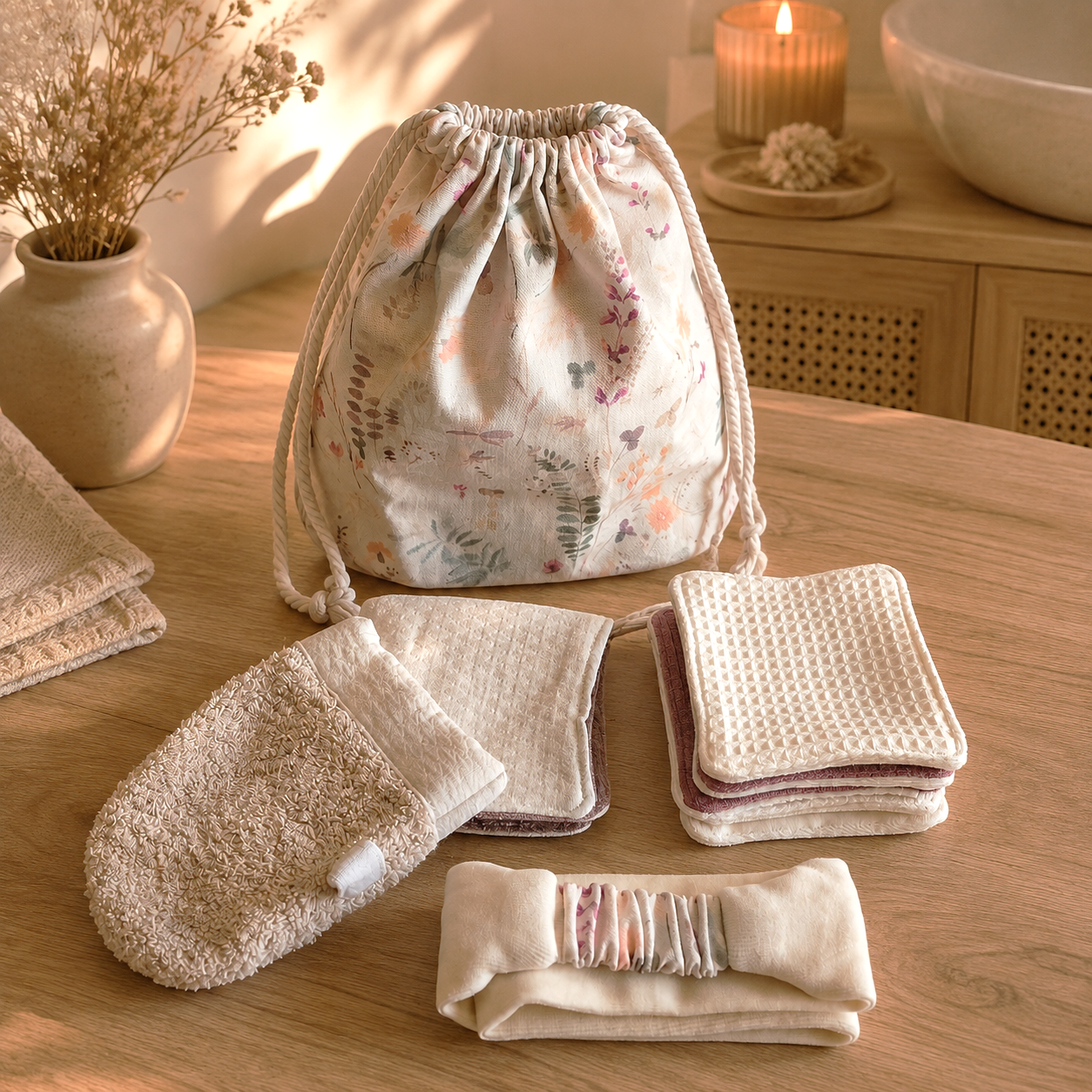 Coffret Rituel Double Nettoyage | Accessoires textiles de soin visage