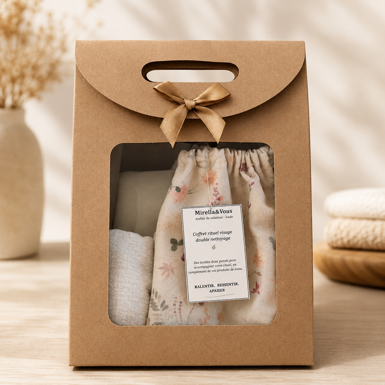 Coffret rituel pureté visage double nettoyage | lingettes lavables et accessoires démaquillage